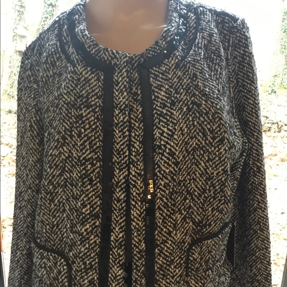 CYNTHIA ROWLEY Tweed Wool-Blend Jacket Sz M - NWT
